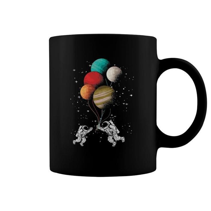 Astronaut Balloon Planets Space Stars Moon Galaxy Spaceship Coffee Mug