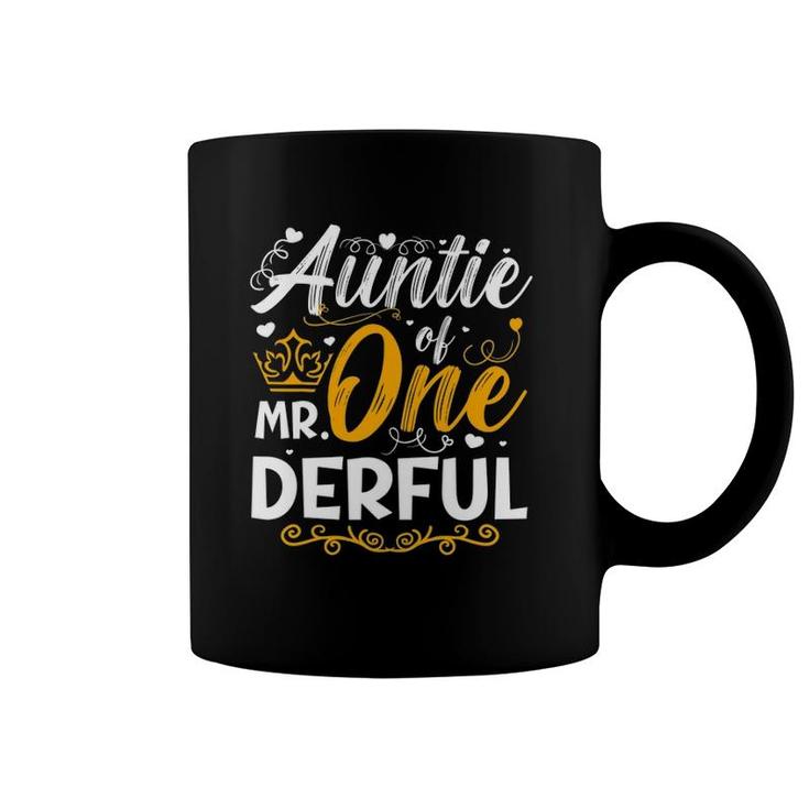 Auntie Of Mr Onederful Party Matching Family 1St Birthday Coffee Mug