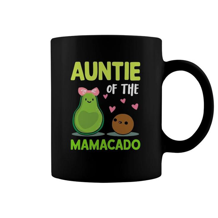 Auntie Of The Mamacado Avocado Family Matching Mother's Day Pink Bow Heart Coffee Mug