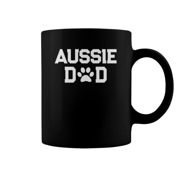 Aussie Dad Paw Print Australian Shepherd Dog Owner Gift Coffee Mug