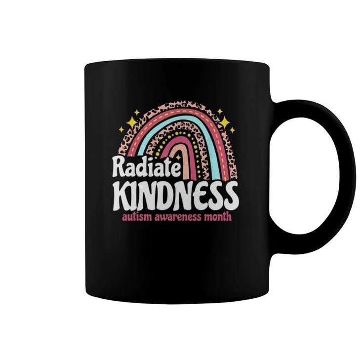 Autism Awareness Month Radiate Kindness Teacher Rainbow Coffee Mug
