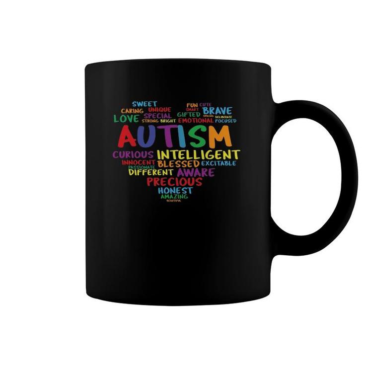 Autism Awareness Month Rainbow Heart Coffee Mug