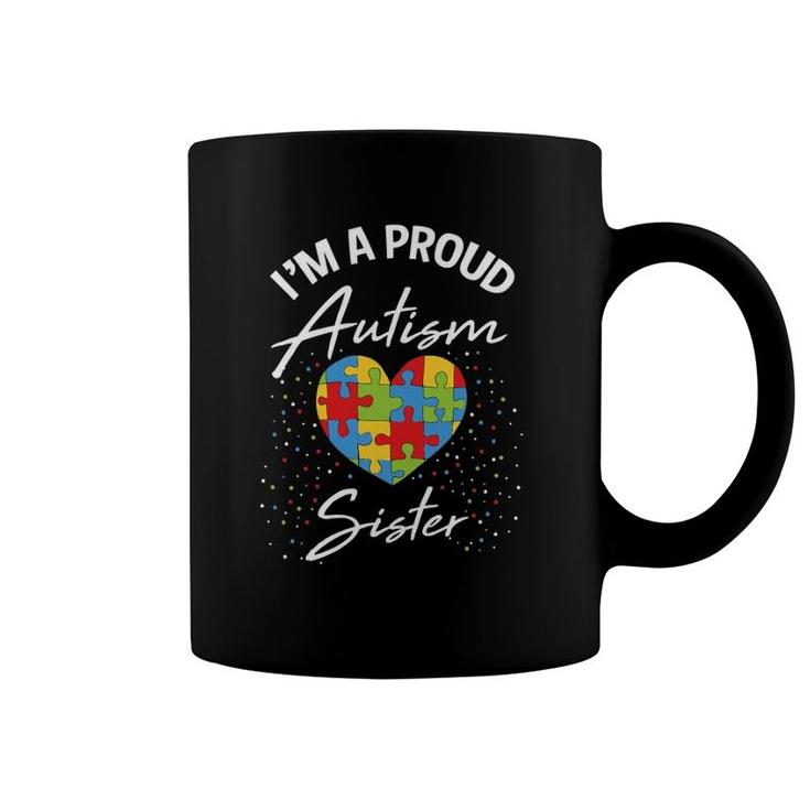 Autism Awareness Proud Sister Puzzle Heart Cool Family Gifts Coffee Mug