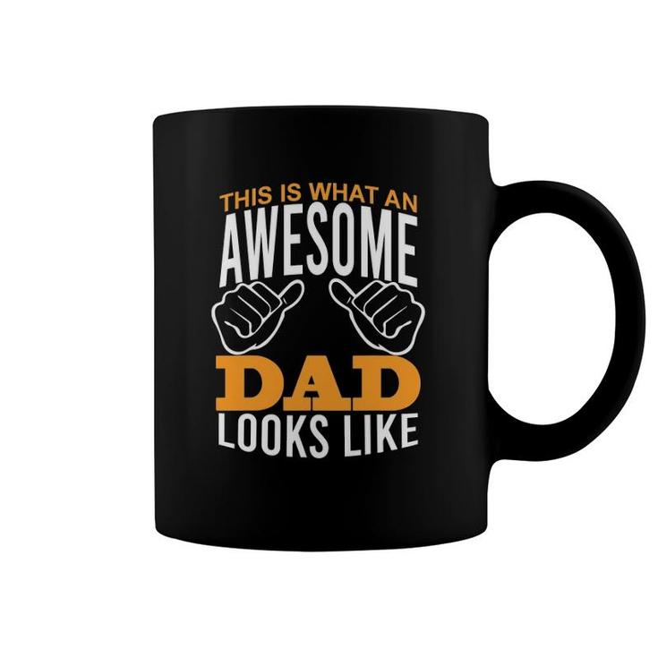 Awesome Best Dad Thumbs Up Proud Daddy Funny Father's Day Coffee Mug