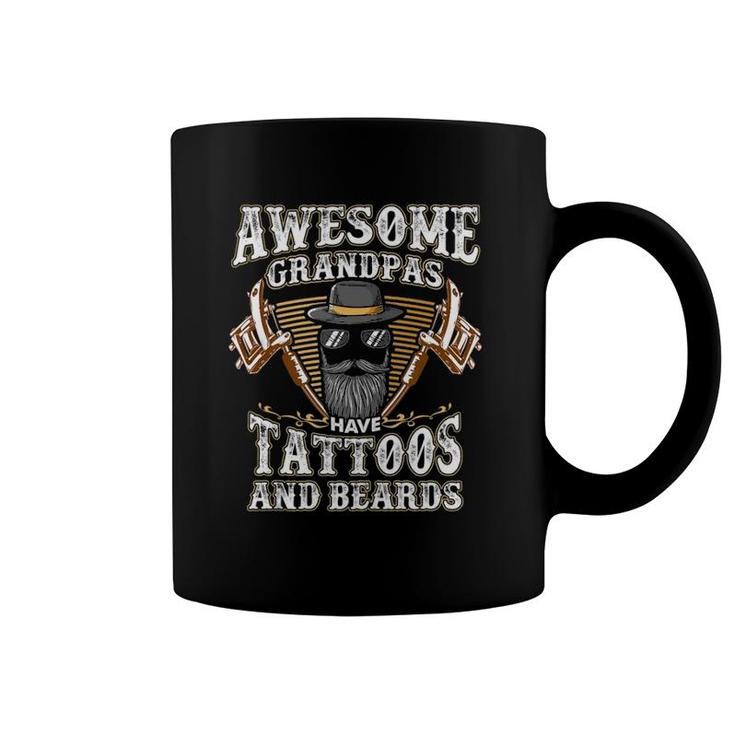 Awesome Grandpas Have Tattoos & Beards Gift  Coffee Mug