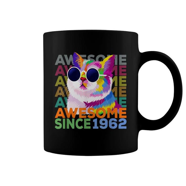 Awesome Since 1962  Funny Cat Lover 60Th Birthday   Coffee Mug