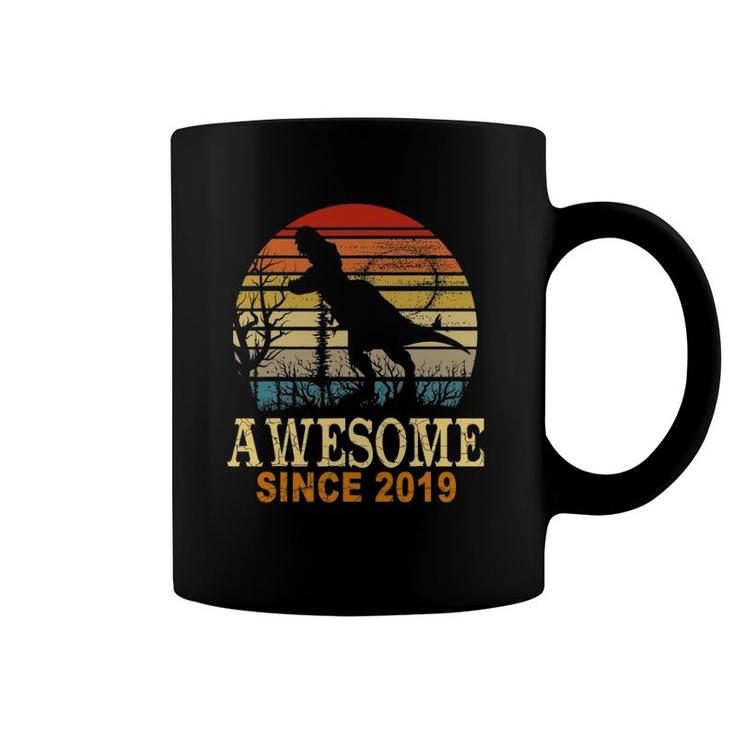Awesome Since 2019 Dinosaur 2 Years Old 2Nd Birthday Coffee Mug