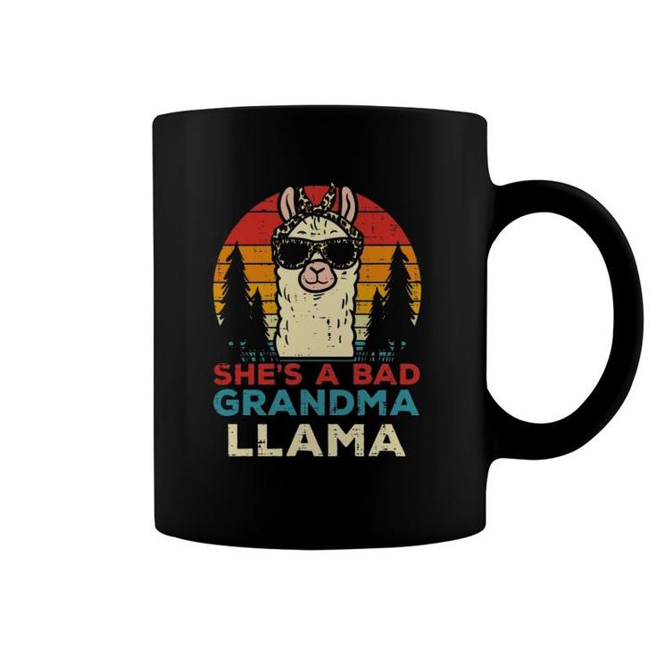 Bad Grandma Llama Retro Alpaca Mothers Day Nana Granny Women Coffee Mug