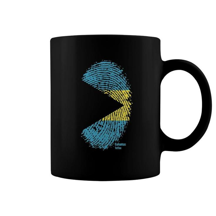Bahamas Flag On Thumbprint Country Coffee Mug
