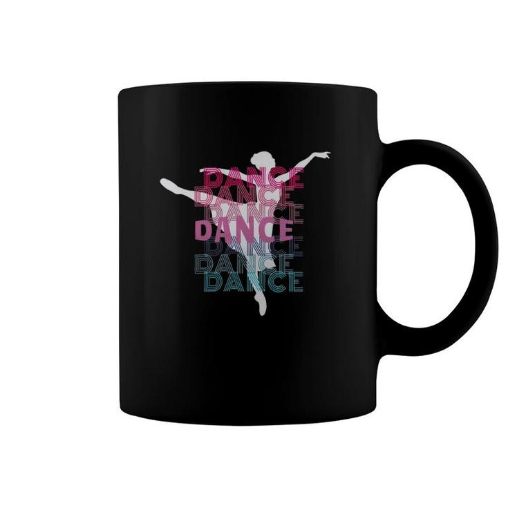 Ballet Dance With Ballerina Silhouette Retro Look Lettering 20 Balle Ballerina Coffee Mug