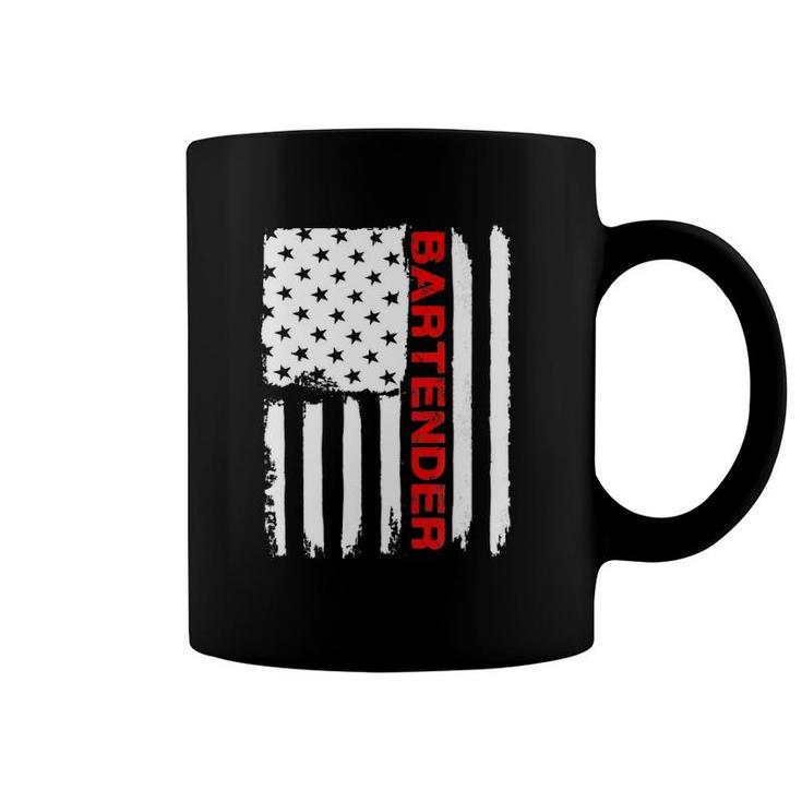 Bartender July 4 American Flag  Mixologist Bar Gift Tee Coffee Mug