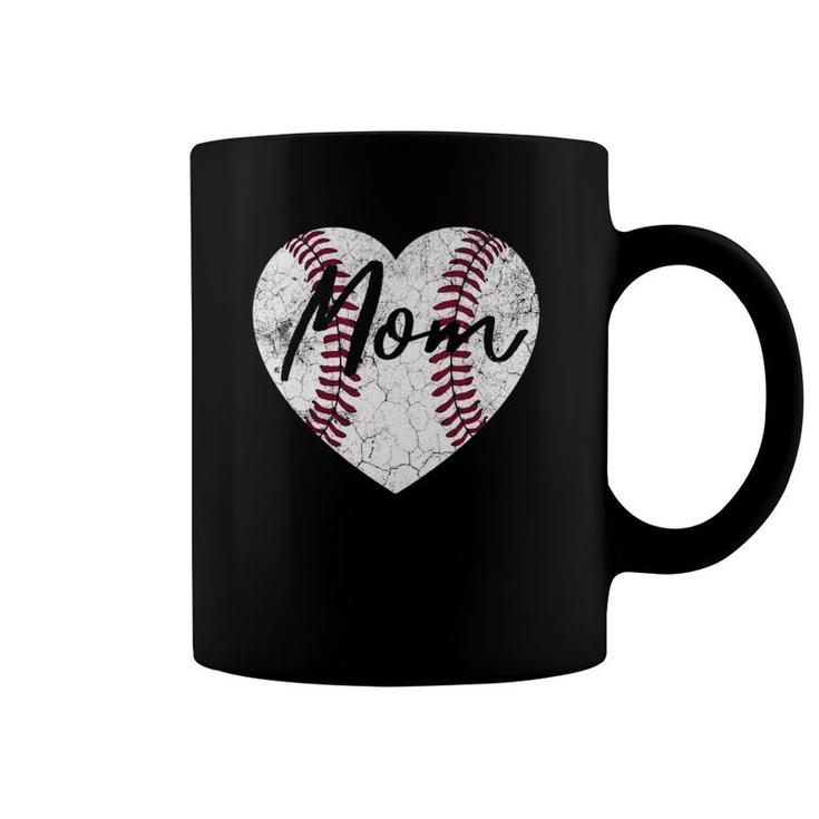 Baseball Heart Vintage Mom Mother's Day Gifts Cute  Coffee Mug