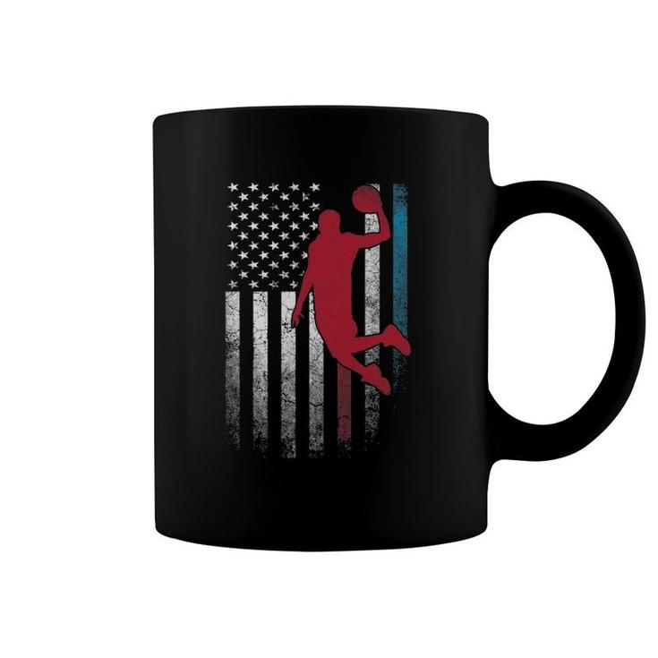 Basketball Ball 4Th Of July American Flag Usa America Coffee Mug