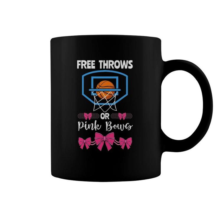 Basketball Gender Reveal Party Free Throws Or Pink Bows Coffee Mug