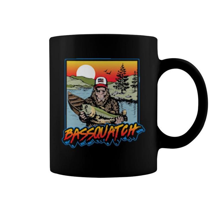 Bassquatch Lustiger Bass Fishing Sasquatch Retro 80Er  Coffee Mug
