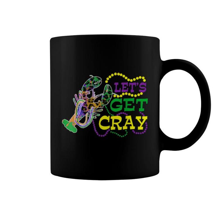 Beads Bling Let's Get Cray Dabbing Crawfish Mardi Gras 2022  Coffee Mug