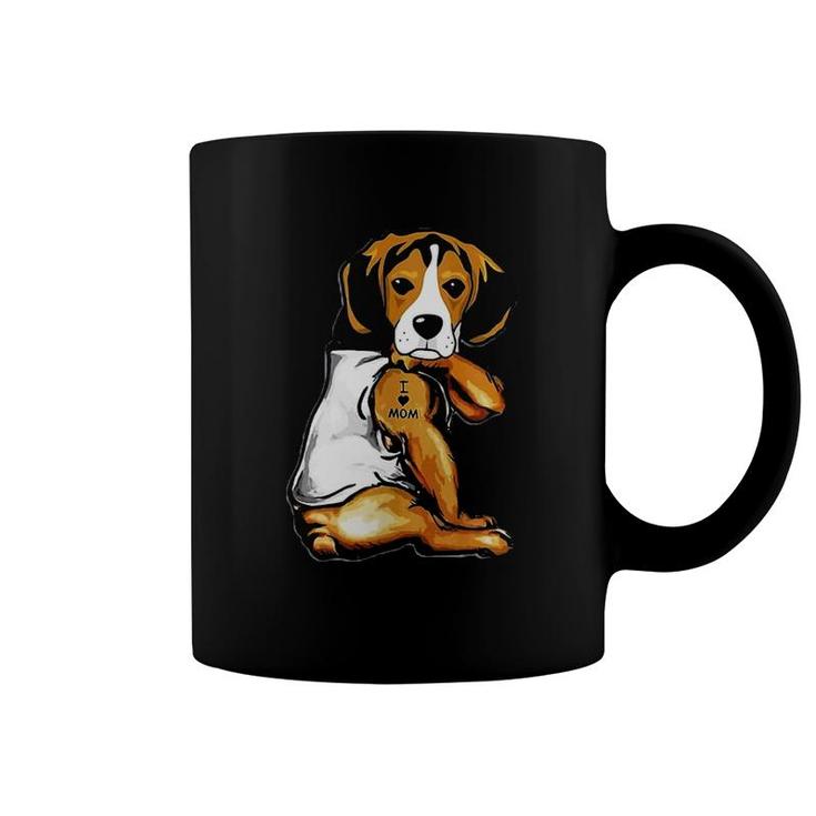 Beagle Dog Tattoo I Love Mom Mother's Day Gift Coffee Mug