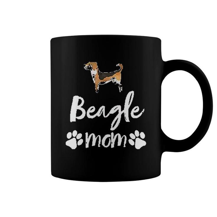 Beagle Mom With Paws Prints Coffee Mug