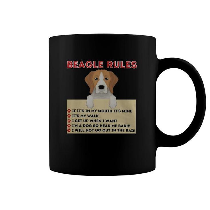 Beagle Rules For Owner Funny Beagle Dog Lover Pet Owner Coffee Mug