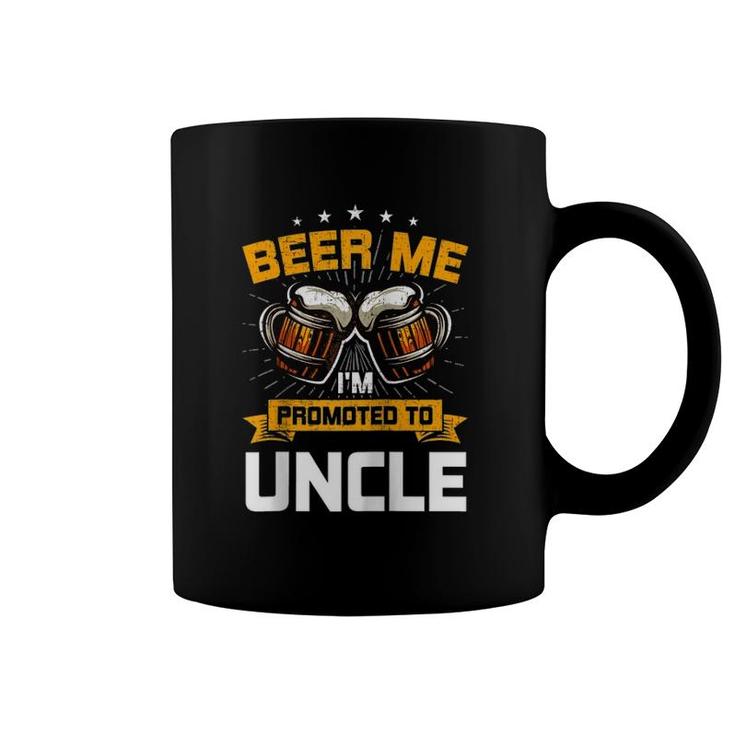 Beer Me I'm Promoted To Uncle Gender Reveal Party Raglan Baseball Tee Coffee Mug