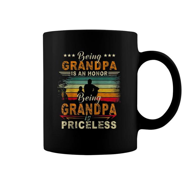Being Grandpa Is An Honor Being Grandpa Is Priceless Raglan Baseball Tee Coffee Mug