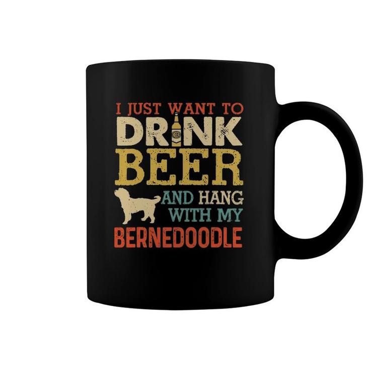 Bernedoodle Dad Drink Beer Hang With Dog Funny Men Vintage Coffee Mug