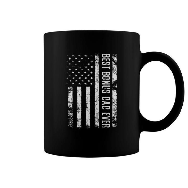 Best Bonus Dad Ever American Flag Father's Day Vintage Coffee Mug