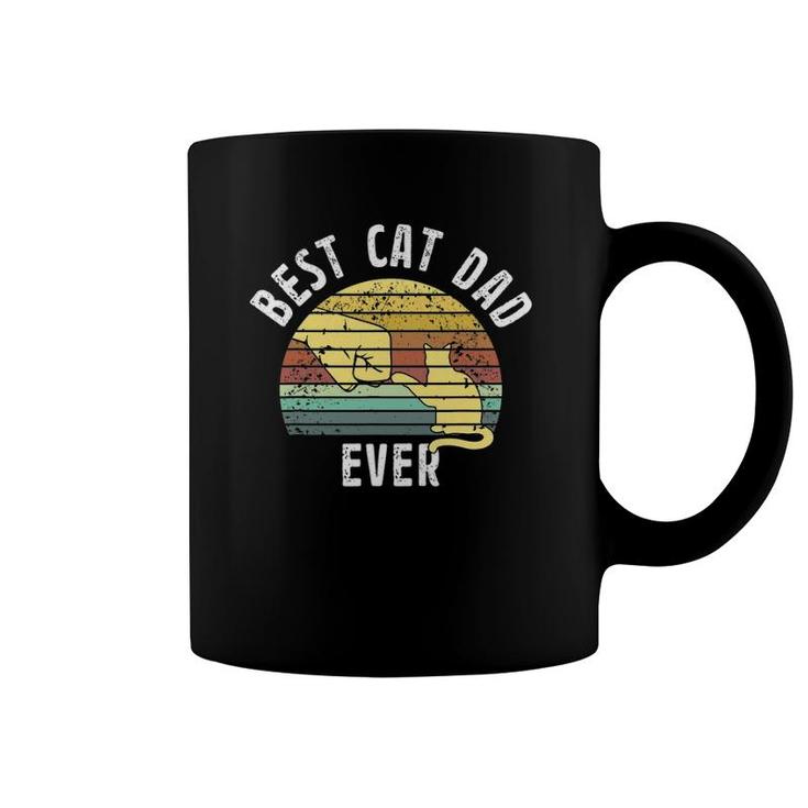 Best Cat Dad Ever Father's Day Retro Sun Cats Lovers Coffee Mug