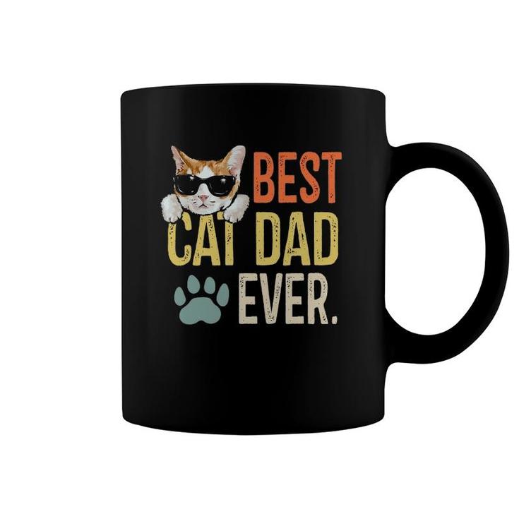 Best Cat Dad Ever Funny Retro Cat Lover Fathers Day Coffee Mug
