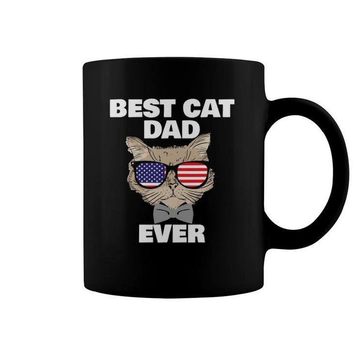 Best Cat Dad Fathers Day Men Daddy Papa Cat With Sunglasses Coffee Mug