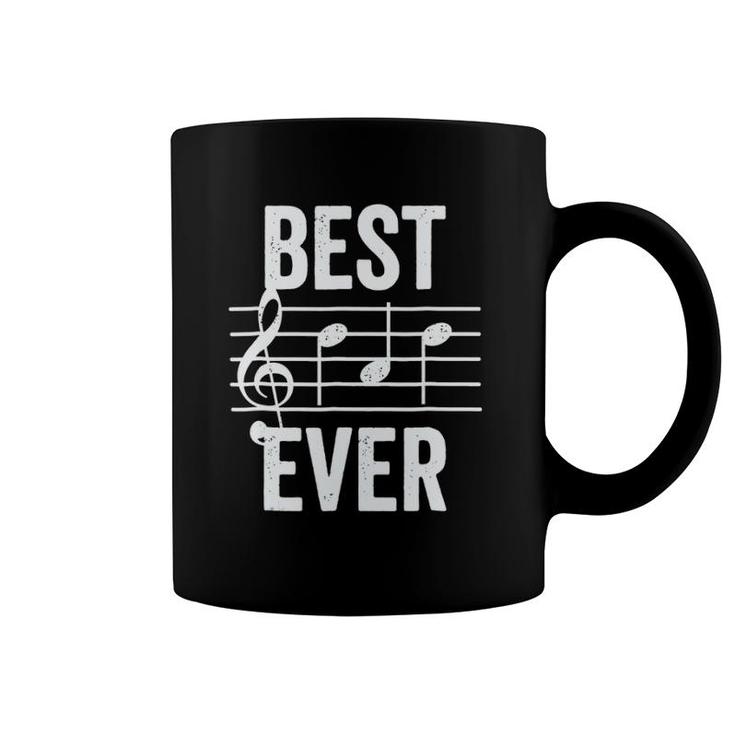 Best Dad Ever Music Note  Bold Condensed Dark Coffee Mug