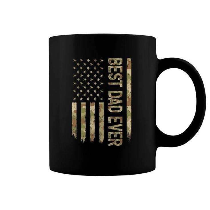 Best Dad Ever Us American Flag Camo Father's Day Coffee Mug