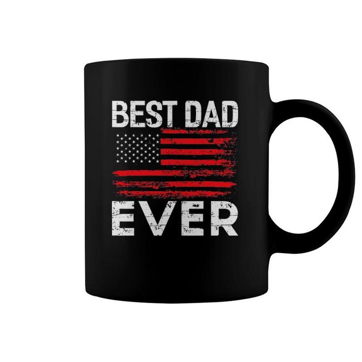 Best Dad Ever With Us American Flag Coffee Mug