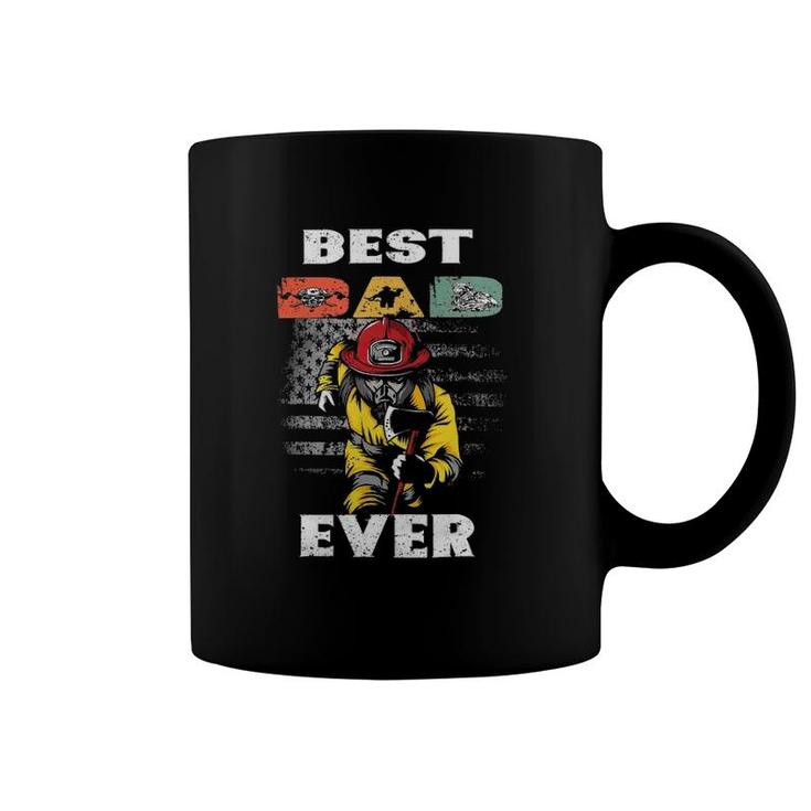 Best Firefighter Dad Ever American Flag Freaking Father Day Coffee Mug