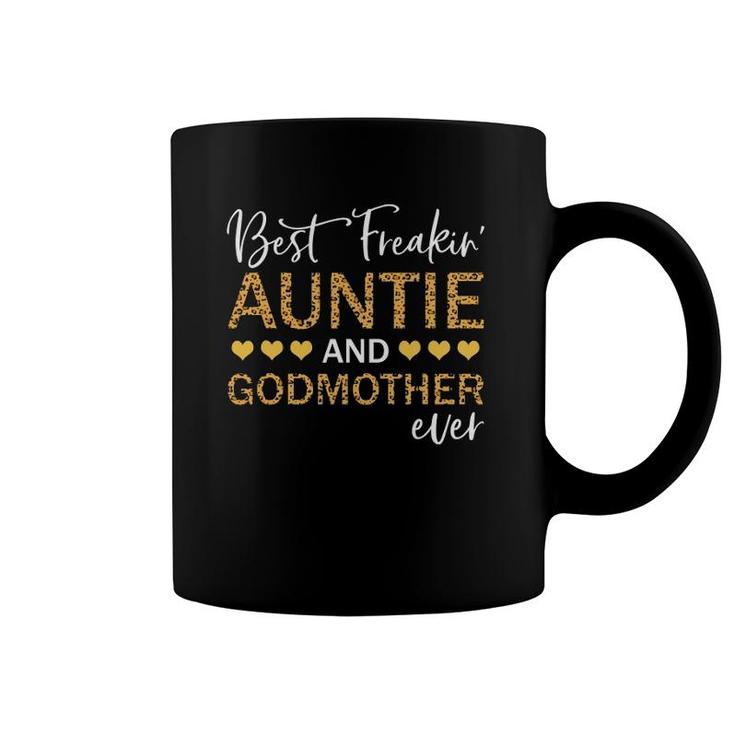 Best Freakin' Auntie And Godmother Ever Lepard Print Coffee Mug