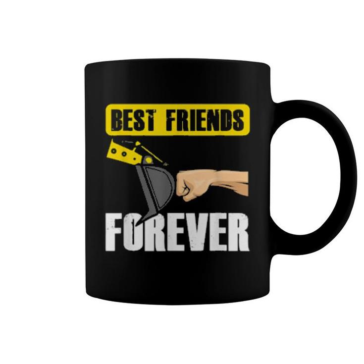 Best Friends Forever Construction Excavator Truck  Coffee Mug