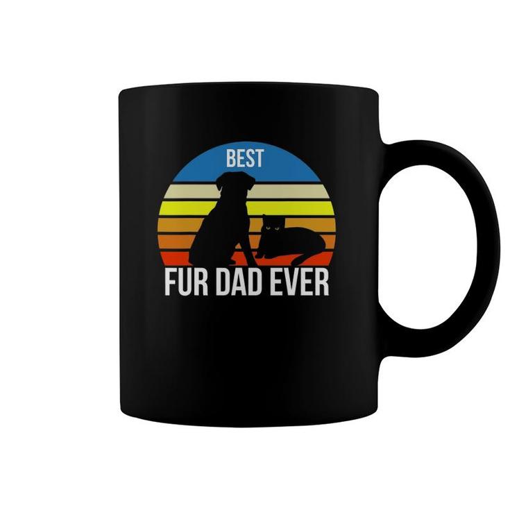 Best Fur Dad Ever Vintage Retro Dog And Cat Owner Funny Coffee Mug