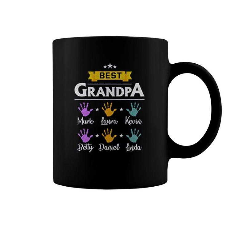 Best Grandpa With Grandchilds Handprint Coffee Mug