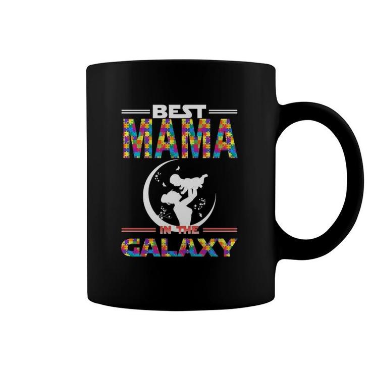 Best Mama In The Galaxy Mother And Son Color Puzzle Version Coffee Mug