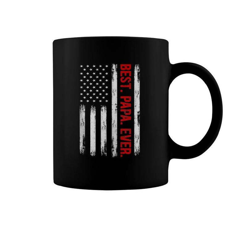 Best Papa Ever American Flag Funny Dad Grandpa Father Gifts  Coffee Mug