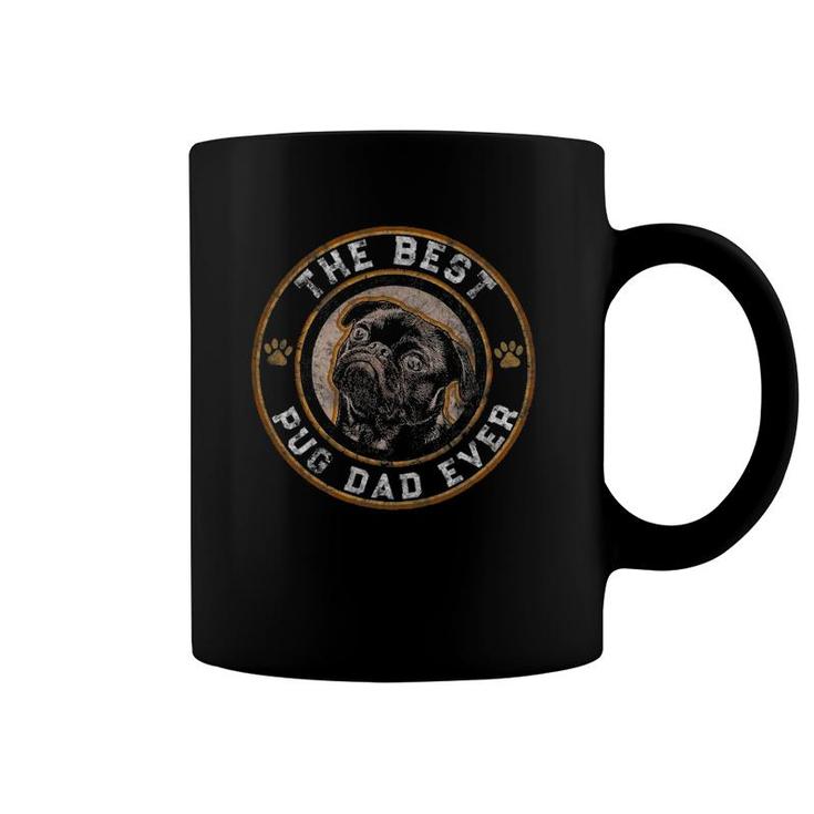 Best Pug Dad Ever Black Pugs Owner Vintage Dog Lover Coffee Mug