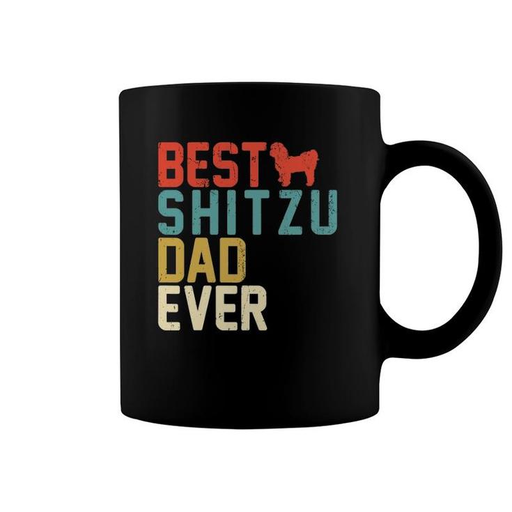 Best Shitzu Dad Ever  Retro Vintage Coffee Mug