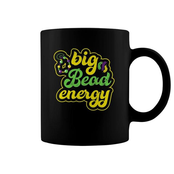 Big Bead Energy Carnival Funny Vintage Mardi Gras Coffee Mug