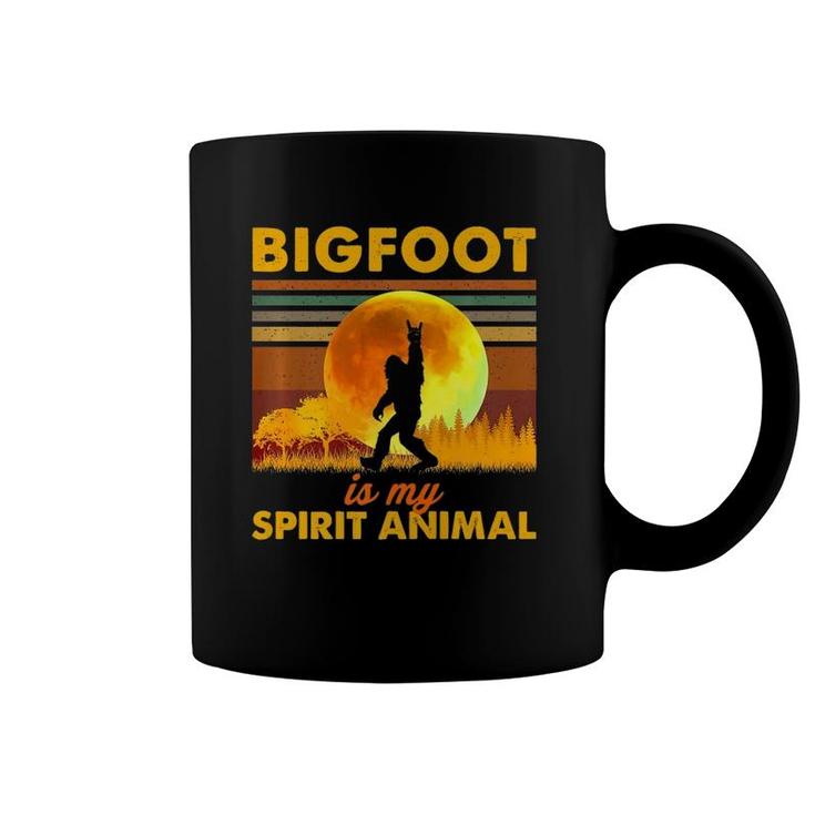 Bigfoot Is My Spirit Animal Bigfoot Walking In The Moon  Coffee Mug