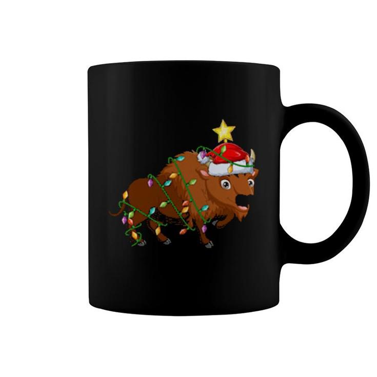 Bison Lighting Xmas Tree Matching Bison Christmas  Coffee Mug
