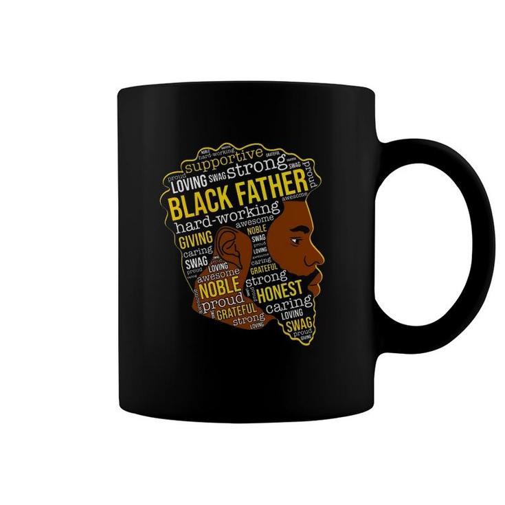 Black Father Father's Day Gift Natural Hair Word Cloud Coffee Mug