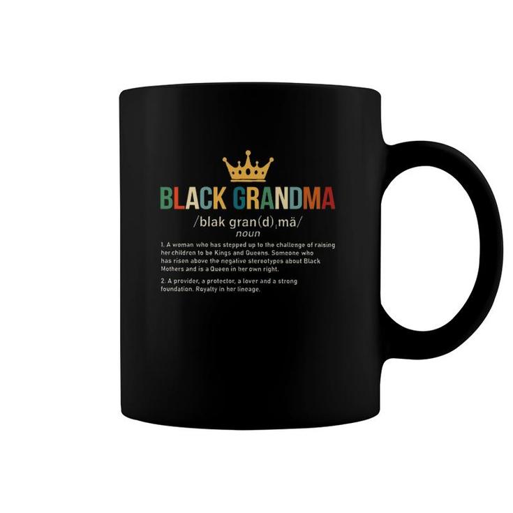 Black Grandma Definition Vintage Black Grandmother Crown Coffee Mug