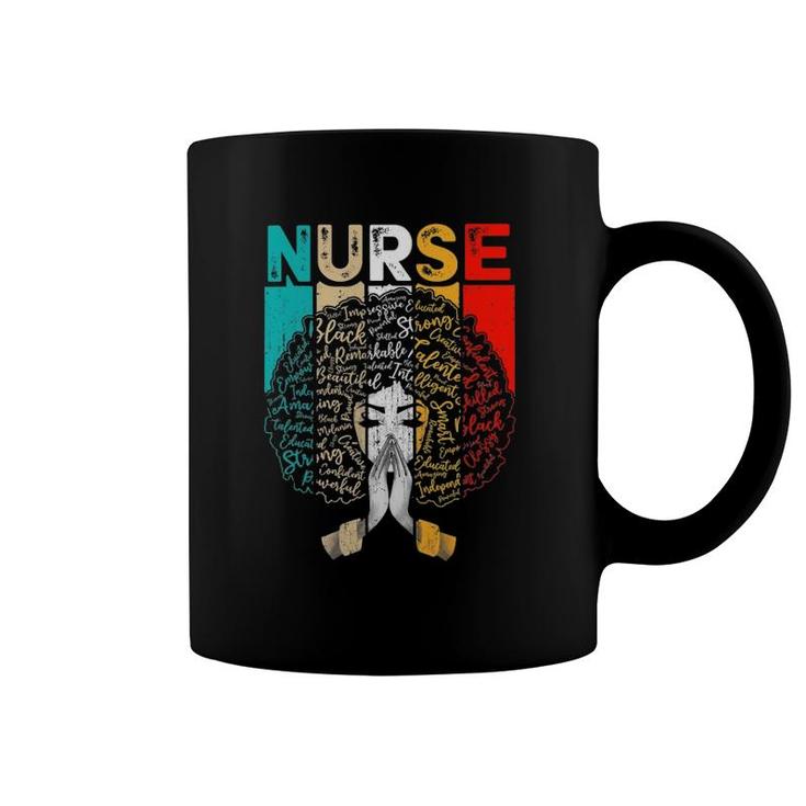Black History Month Nurse Melanin African American Women Coffee Mug
