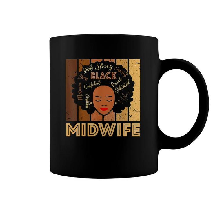 Black Midwife Strong Afro African American Coffee Mug