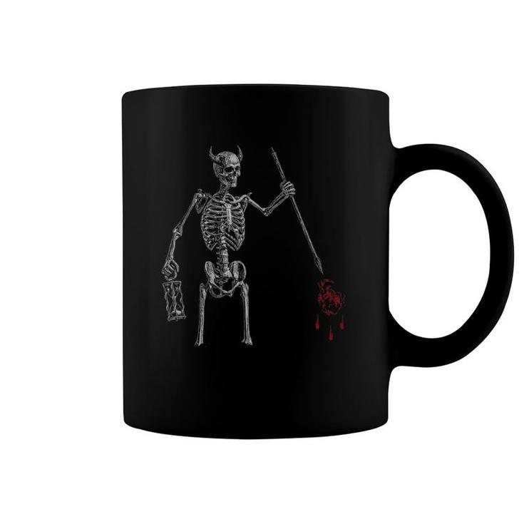 Blackbeard Pirate Skeleton Caribbean Battle Flag Coffee Mug